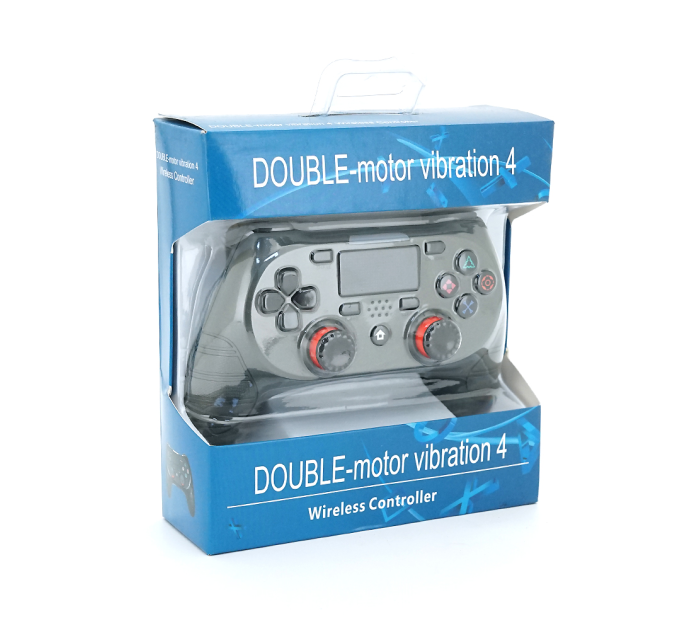 Геймпад Brazzers S8-P бездротовий для PS4 Wireless DOUBLE-motor vibration 4, роз'єм для навушників, LED light bar, Silver, 3.7V, 600mAh, Blister-box