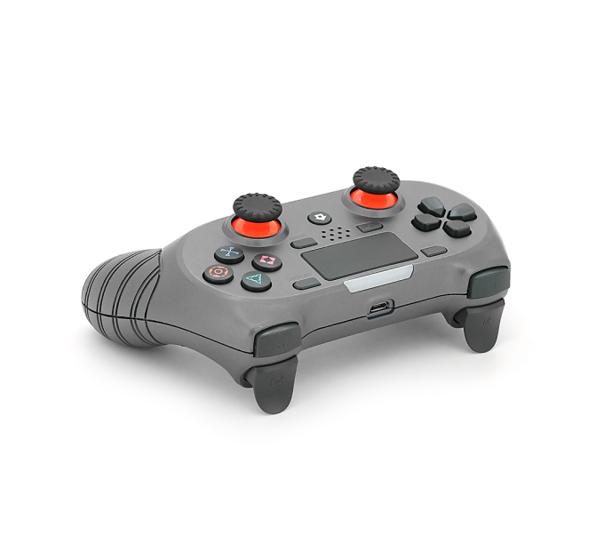Геймпад Brazzers S8-P бездротовий для PS4 Wireless DOUBLE-motor vibration 4, роз'єм для навушників, LED light bar, Silver, 3.7V, 600mAh, Blister-box