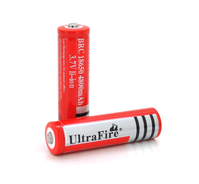 Акумулятор Li-ion UltraFire18650 4800mAh (real 1000mAh) 3.7V, Red, 2 шт. в упаковці, ціна за 1 шт.