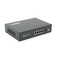 POE комутатор Merlion 4 POE 10 / 100 + 1Single Fiber Tx1310nm 20km + вбудований блок живлення 52V 1.38A