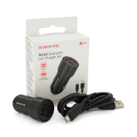 Набір BOROFONE BZ19A АЗУ 2xUSB+ кабель Micro, 2.4A, 1м, Black, Box