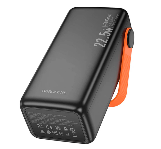 Power bank Borofone BJ66 40000mAh, 22.5W+PD20W, 2*USB+Type-C, Black, 860g, Box