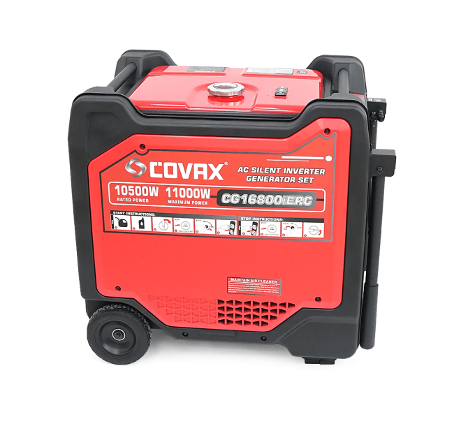 Генератор інверторний бензин COVAX CG16800iERC, 10.5kW, однофазний 220V, 50Hz, 194FPD, бак 32L, 815х580х760mm, 125kg