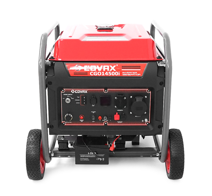 Генератор інверторний COVAX CGO14500i, 9.5kW, бензин, однофазний 220V, 50Hz, electrik starter, 4-stroke, бак 25L, 633х550x605mm, 70kg