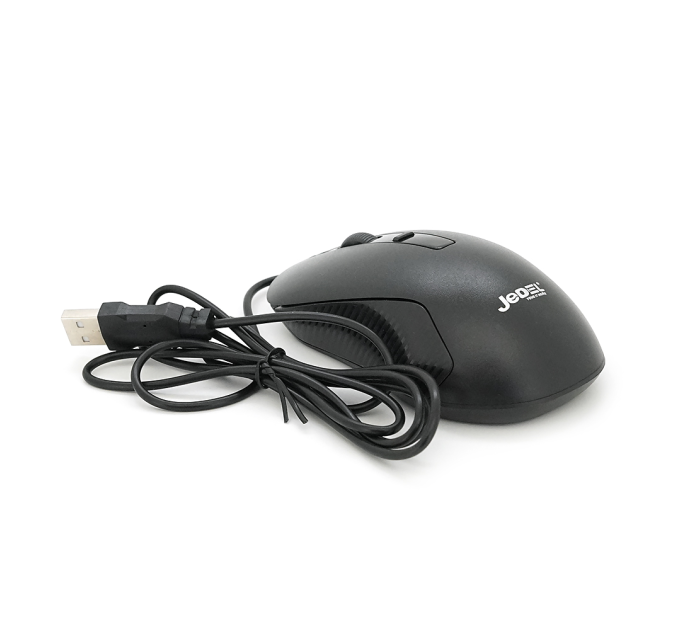 Миша провідна JEDEL CP101, 800 / 1200 / 1600DPI, кабель 1,35 м. 125x66x35 мм. 97 гр. Black. Box