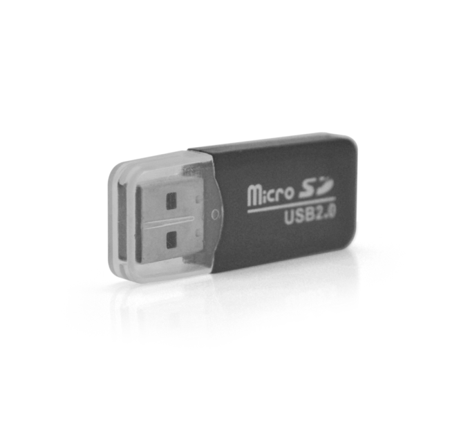 Кардридер універсальний MERLION CRD-1BK TF / Micro SD, USB2.0, Black, OEM Q1500