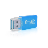 Кардридер універсальний MERLION CRD-1BL TF / Micro SD, USB2.0, Blue, OEM Q1500