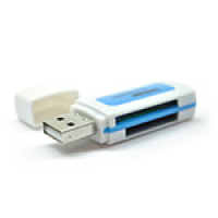 Кардридер універсальний 4в1 MERLION CRD-5BL TF / Micro SD, USB2.0, Orange, OEM Q50