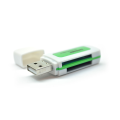 Кардридер універсальний 4в1 MERLION CRD-5GR TF / Micro SD, USB2.0, Green, OEM Q1500