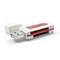 Кардридер універсальний 4в1 MERLION CRD-5RD TF / Micro SD, USB2.0, RED, OEM Q50