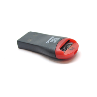 Кардрідер зовнішній USB 2.0, формат MicroSD, пластик, Black / Red, (Техпакет)