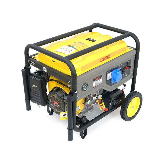 Генератор бензиновий COVAX CV17500LD-E2, 8.5kW, однофазний 220V, 50Hz, DC12V, 20HP, Recoil / Electric Starter, tank 25L, 705x560x570mm, 88kg