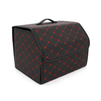 Складаний шкіряний автомобільний органайзер 400*320*300, Black-Red