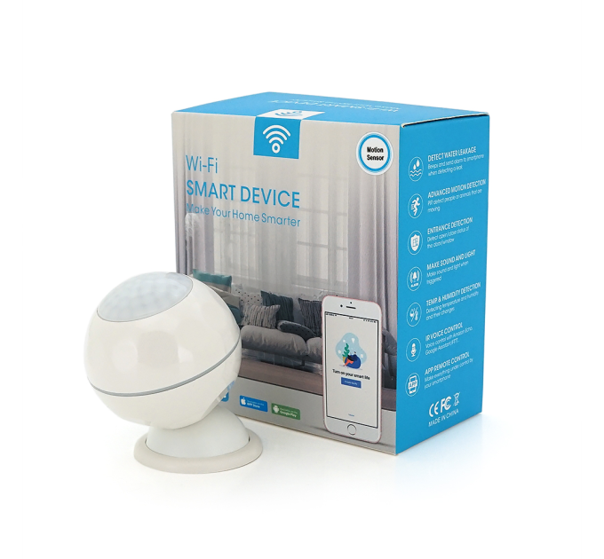 Автономний WiFi датчик руху YOSO Dмotion-WIFI-02 TUYA живлення СR123 шт.