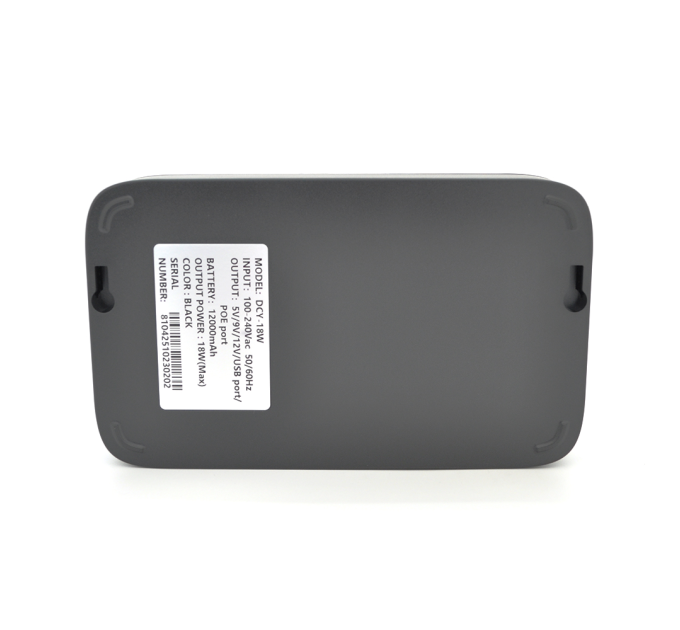 ДБЖ UPS-18W DC1018P для роутерів / комутаторів / PON / POE-430, 5 / / 9 / 12V, 1A, 12000MAh(4*3000MAh), Black, BOX