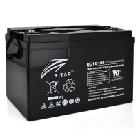 Акумуляторна батарея CARBON RITAR DC12-100C, Black Case, 12V 100.0Ah, 2000-5000 циклів, до 15 років термін служби (355*250*260), 29 kg Q1