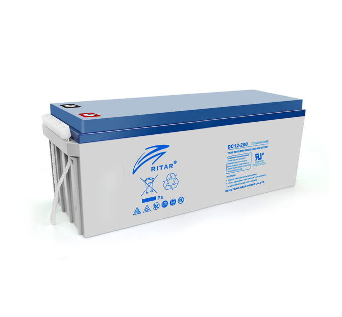 Акумуляторна батарея AGM RITAR DC12-200, Gray Case, 12V 200Ah (522 х 240 х 219 (224)) Q1 / 18