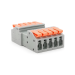 Клема роз'ємна з натискними затискачами 5-провідна DF-2604D, 5-pin, 250V, 32A, 0.2-4.0mm2, 29.8*43.5*15mm, сіра