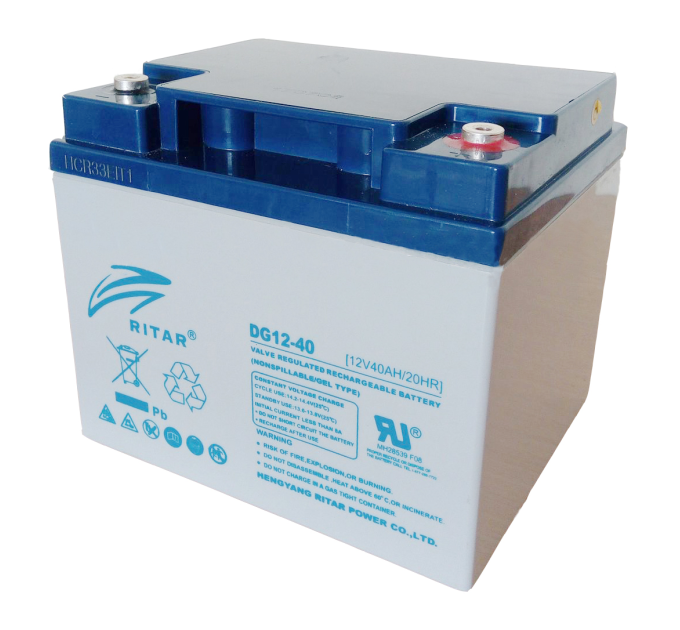 Акумуляторна батарея GEL RITAR DG12-40, Gray Case, 12V 40.0Ah ( 198 х 166 х 169 (169) ) Q1 / 60
