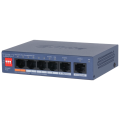 4-портовий керований PoE комутатор DH-CS4006-4ET2GT-60 з 4 портами POE 100Мбіт + 2 порти UP-Link 1000Мбіт, 60Вт