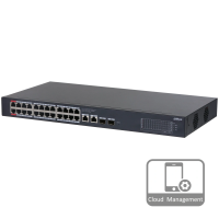24-портовий гігабітний керований PoE комутатор DH-CS4228-24GT-240 з 24 портами POE 1000Мбіт + 2 / UP-Link 1000Мбіт + 2 / SFP 1000Мбіт, 440x220x44 мм