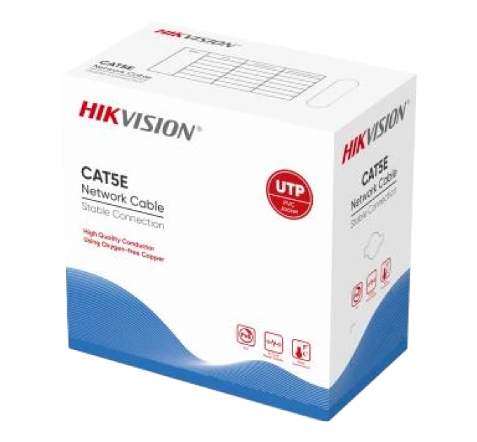 Кабель вита пара Hikvision (для внутрішньої прокладки) 24AWG UTP CAT 5E DS-1LN5E-S