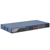 16 портів керований POE комутатор Hikvision DS-3E1318P-EI(B) , 16x (100Мбіт / с)PoE + 2xBase-T(1000Мбіт / с) +2xSFP(1000Мбіт / с)