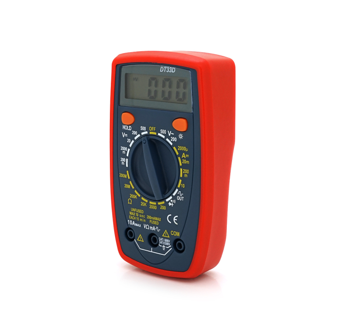 Мультиметр DT-33D, Вимірювання: V, A, R, 150г, 130*74*35mm, Q50