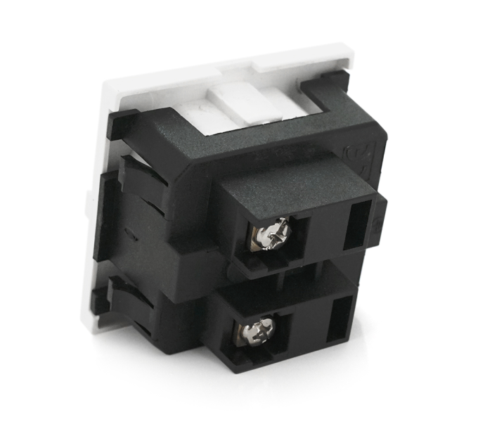 Розетка врізна з заземленням E-08, Input: AC 100-250V 16A, White