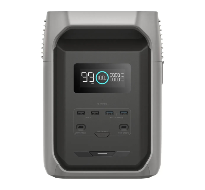 Портативна зарядна станція EcoFlow DELTA 3 1500 (ємність 1536 Вт·год), 3000 циклів, потужність 1800 Вт (пікова 3600 Вт), 400*211*281 мм, вага 16.5кг.