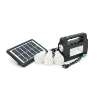 Переносний ліхтар EP-0138 + Solar, Функції: PowerBank, FM радіо, USB / TF, Bluetooth, АКБ 3,7V / 3600mAh, 3 виносні лампочки 3W, 183х64х135мм, Box