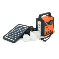 Переносний ліхтар EP-371 + Solar, Функції: PowerBank, FM радіо, USB / TF, Bluetooth, АКБ 6V / 4A, 3 виносні лампочки 3W, 145х110х195мм, Box