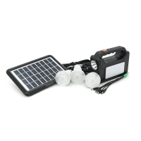 Переносний ліхтар EP-392 + Solar, Функції: PowerBank, АКБ 6V / 4000mAh, 3 виносні лампочки 3W, 175х65х125мм, Black, Box