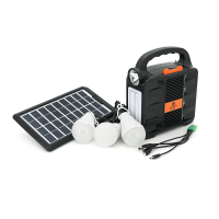 Переносний ліхтар EP-396 + Solar, Функції: PowerBank, FM радіо, USB / TF, Bluetooth, АКБ 6V / 4A, 3 виносні лампочки 3W, 185х82х209мм, Black, Box