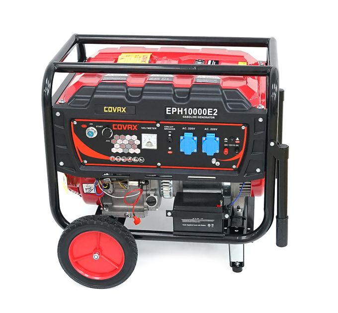 Генератор бензиновий COVAX EPH10000E2, 7.0kW, однофазний 220V, 50Hz, DC12V, 18HP, Electric Starter, tank 25L, 690x535x555mm