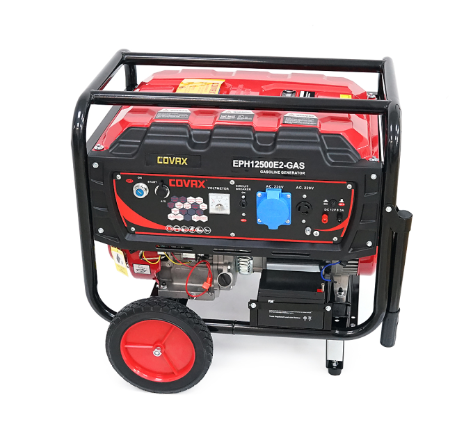 Генератор бензиновий COVAX EPH12500E2-GAS, 8.0kW, бензин / газ, однофазний 220V, 50Hz, DC12V, 18HP, Electric Starter, tank 25L, 705x560x570mm, 86kg