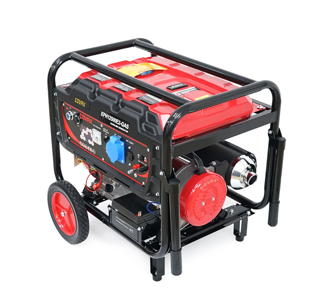 Генератор бензиновий COVAX EPH12500E2-GAS, 8.0kW, бензин / газ, однофазний 220V, 50Hz, DC12V, 18HP, Electric Starter, tank 25L, 705x560x570mm, 86kg