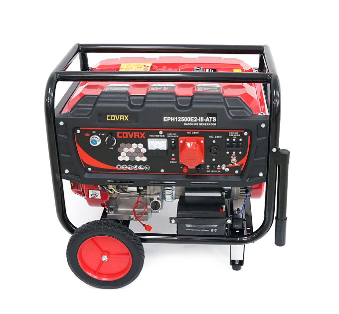 Генератор бензиновий COVAX EPH12500E2-lll-ATS, 8.0kW, 220V-380V, 50Hz, DC12V, 18HP, Electric Starter, tank 25L, 705x560x570mm, 86kg