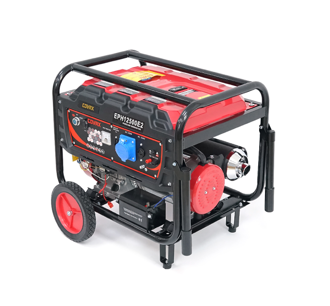 Генератор бензиновий COVAX EPH12500E2, 8.0kW, однофазний 220V, 50Hz, DC12V, 18HP, Electric Starter, tank 25L, 705x560x570mm, 86kg