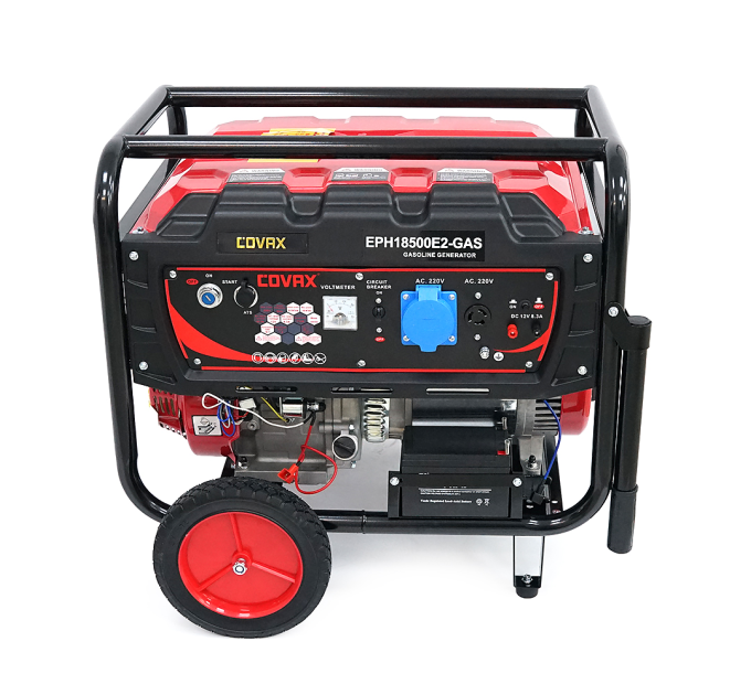 Генератор бензиновий COVAX EPH18500E2-GAS, 9.0kW, бензин / газ, однофазний 220V, 50Hz, DC12V, 20HP, Electric Starter, tank 25L, 705x560x570mm, 88kg