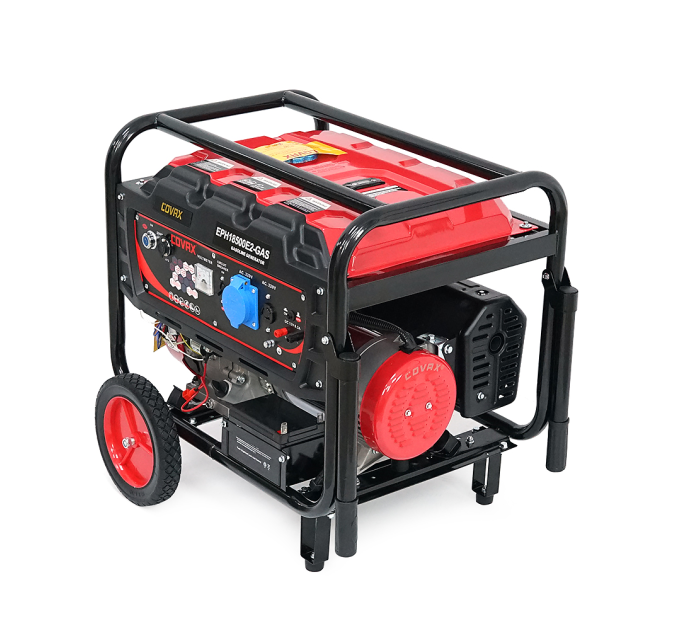 Генератор бензиновий COVAX EPH18500E2-GAS, 9.0kW, бензин / газ, однофазний 220V, 50Hz, DC12V, 20HP, Electric Starter, tank 25L, 705x560x570mm, 88kg