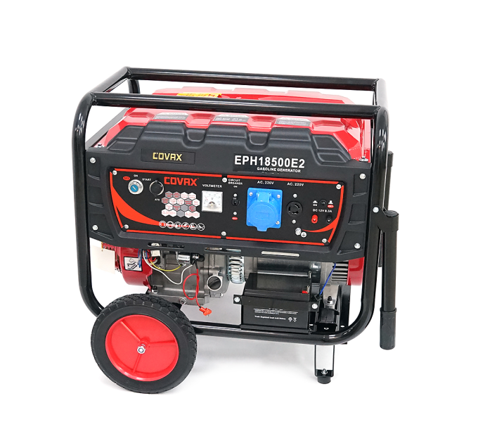 Генератор бензиновий COVAX EPH18500E2, 9.0kW, однофазний 220V, 50Hz, DC12V, 20HP, Electric Starter, tank 25L, 705x560x570mm, 88kg