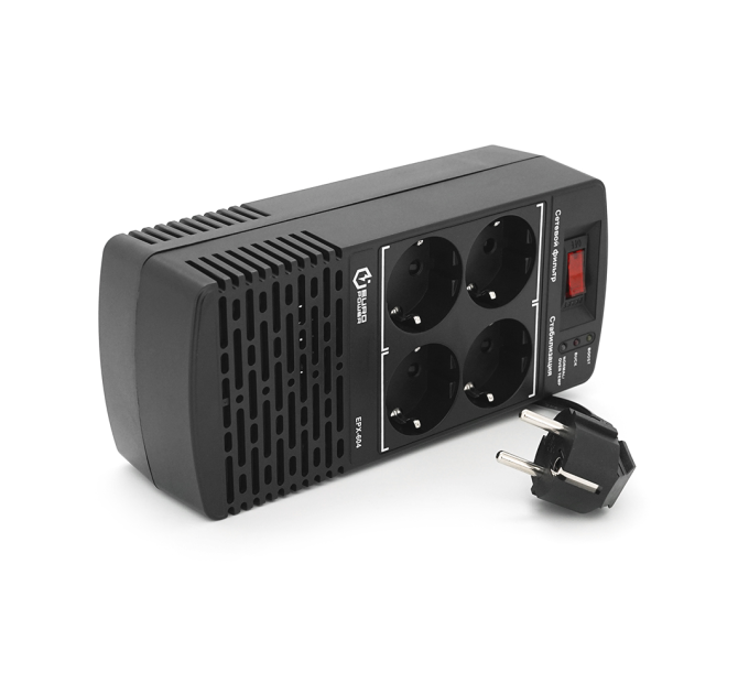Стабілізатор напруги релейний Europower EPX-604 600VA 300W, input:184~276V, output:220V±10%, 4 SHUKO, Q12