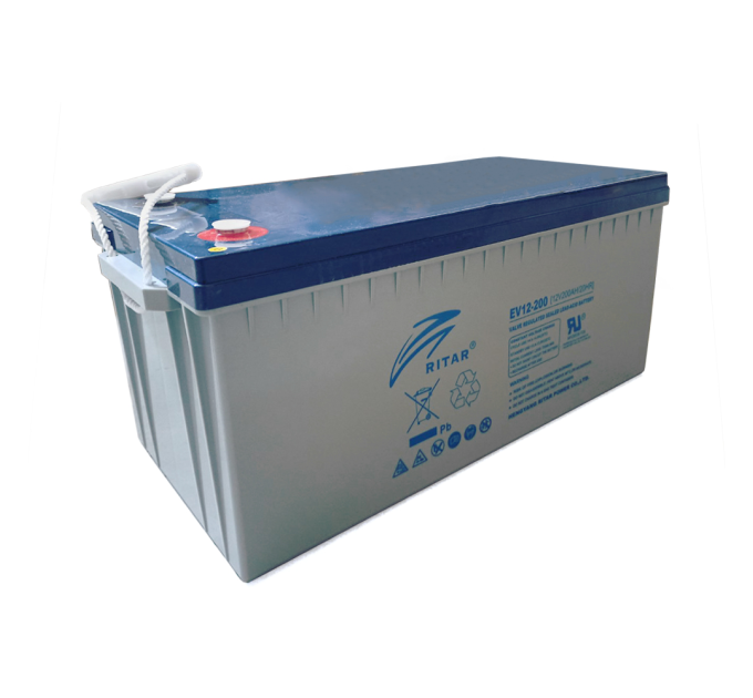 Тяговий акумулятор RITAR EV12-200,12V 200Ah, M8 ( 522 х 240 х 219(224) )