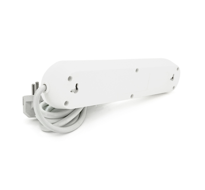 Мережевий фільтр F01U, 2 розетки EU + 2 розетки Universal + 3 USB, 1.5 м, перетин 3х0, 75мм, 2500W, White, Box