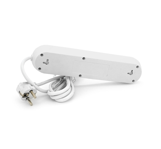 Мережевий фільтр F03U, 3 розетки EU + 3 USB, 1.5 м, перетин 3х0, 75мм, 2500W, White, Bag