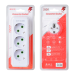 Розетка трійник із заземленням F101-White, 3 розетки, 2500W, 10A, 110-250V~Max, Blister