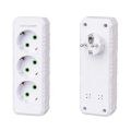 Розетка трійник із заземленням F101-White, 3 розетки, 2500W, 10A, 110-250V~Max, Blister