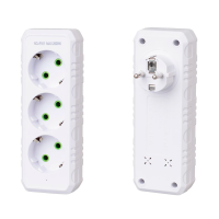 Розетка трійник із заземленням F101-White, 3 розетки, 2500W, 10A, 110-250V~Max, Blister
