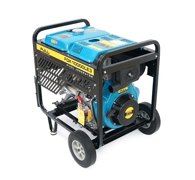 Дизельний генератор FULL FDK10000LE3, трехфазный 230 / 380V, 50Hz, 9.4kVA / 7.5kW, бак 12,5 л, витрата 2 л / год, ручний / стартер (без АКБ), 700х510х620 мм, 124 кг
